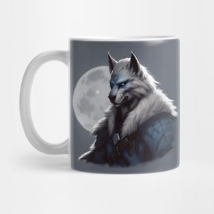 werewolf fantasy art blue Mug